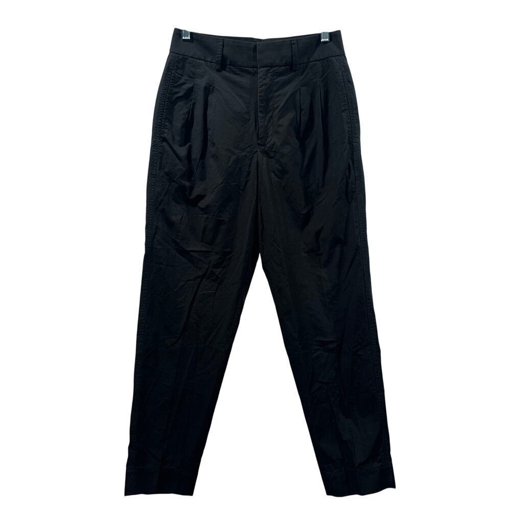 Everlane Black Tapered Pants | Size 0 (Small) High Rise Cotton Ankle Trousers